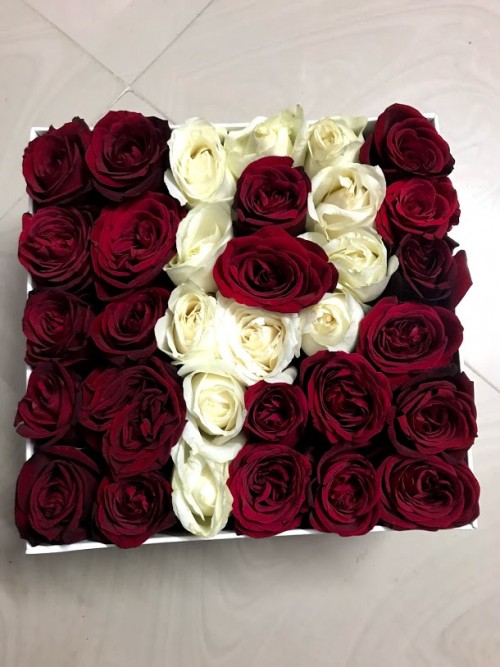 Initials Rose Box Petalawish